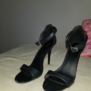 Black ankle heels with strap